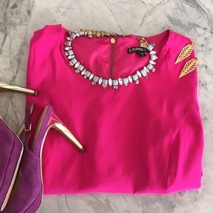 Express Zip Back Peplum Top